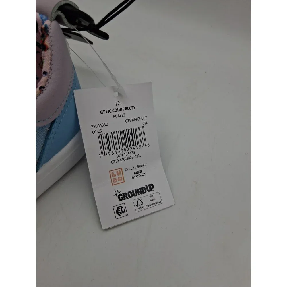 Bluey Sneakers Toddler Kids Size 12 Blue Purple Slip On Elastic Lace Shoes - Picture 9 of 10